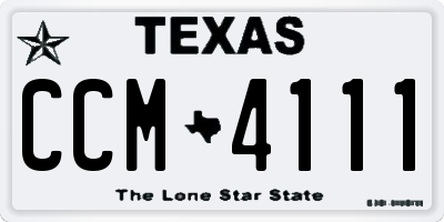 TX license plate CCM4111