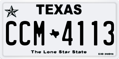 TX license plate CCM4113