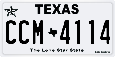 TX license plate CCM4114