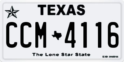 TX license plate CCM4116