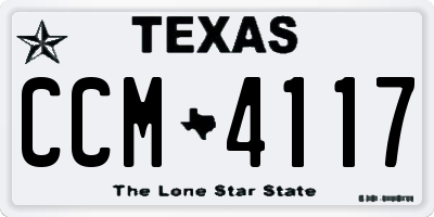 TX license plate CCM4117