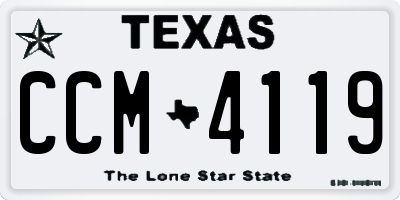 TX license plate CCM4119