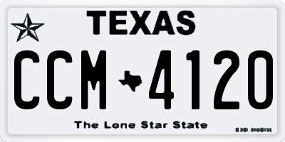TX license plate CCM4120