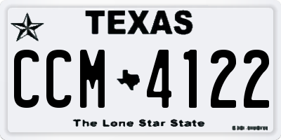 TX license plate CCM4122