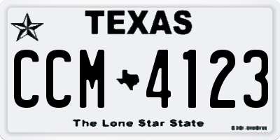 TX license plate CCM4123