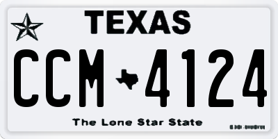 TX license plate CCM4124
