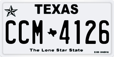 TX license plate CCM4126