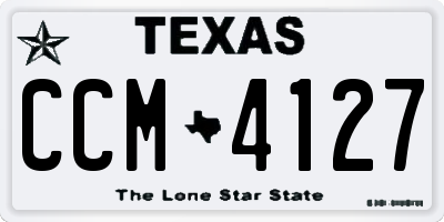 TX license plate CCM4127