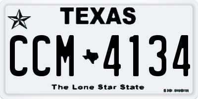 TX license plate CCM4134