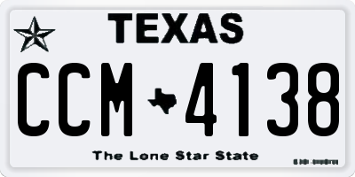 TX license plate CCM4138