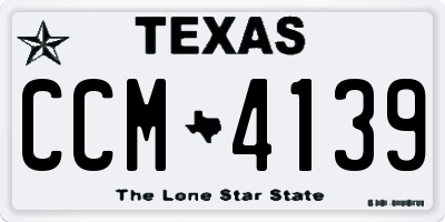 TX license plate CCM4139