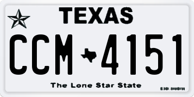TX license plate CCM4151