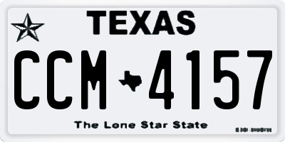 TX license plate CCM4157