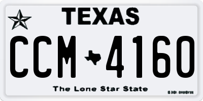 TX license plate CCM4160