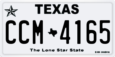 TX license plate CCM4165