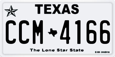TX license plate CCM4166