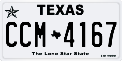 TX license plate CCM4167