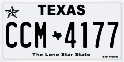 TX license plate CCM4177