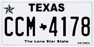 TX license plate CCM4178