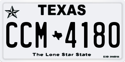 TX license plate CCM4180