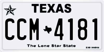 TX license plate CCM4181