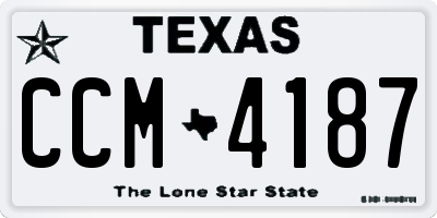 TX license plate CCM4187