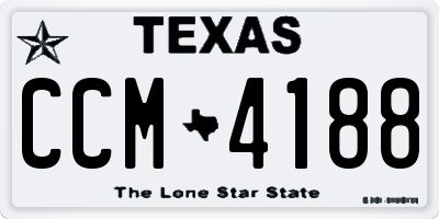 TX license plate CCM4188