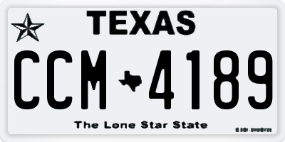 TX license plate CCM4189