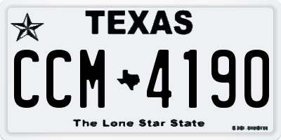 TX license plate CCM4190