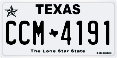 TX license plate CCM4191