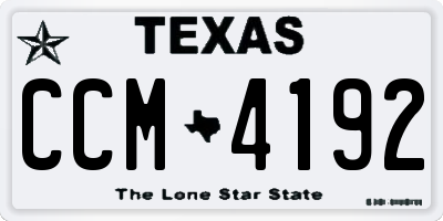 TX license plate CCM4192