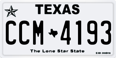 TX license plate CCM4193