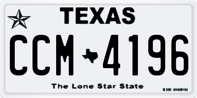 TX license plate CCM4196