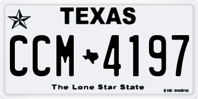 TX license plate CCM4197