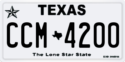 TX license plate CCM4200