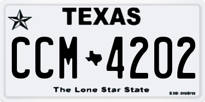 TX license plate CCM4202