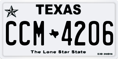 TX license plate CCM4206
