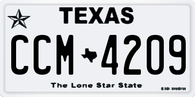 TX license plate CCM4209