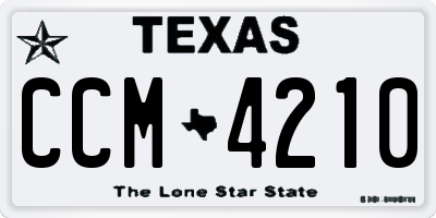 TX license plate CCM4210