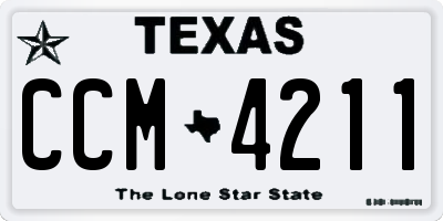 TX license plate CCM4211