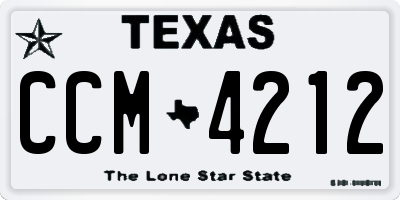 TX license plate CCM4212