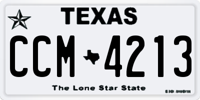 TX license plate CCM4213