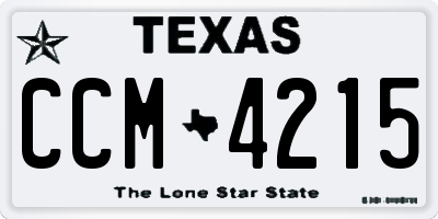 TX license plate CCM4215