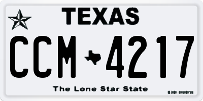 TX license plate CCM4217