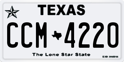 TX license plate CCM4220