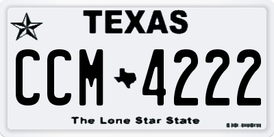 TX license plate CCM4222