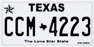 TX license plate CCM4223