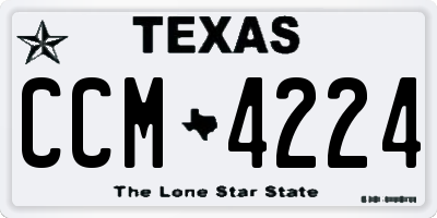 TX license plate CCM4224