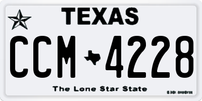 TX license plate CCM4228