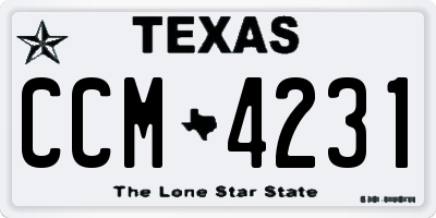 TX license plate CCM4231